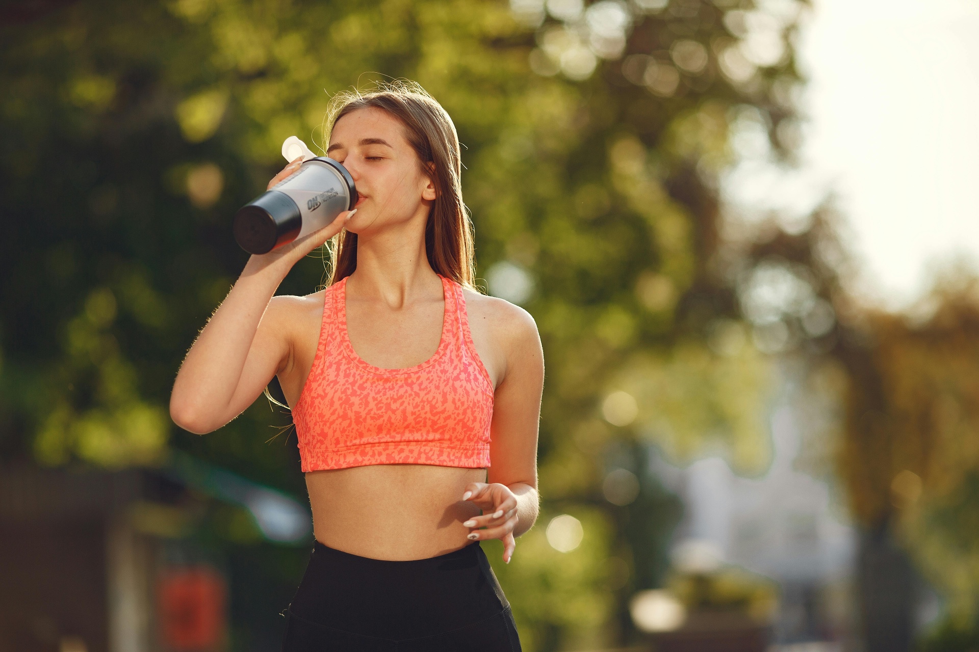 Woman drinking water