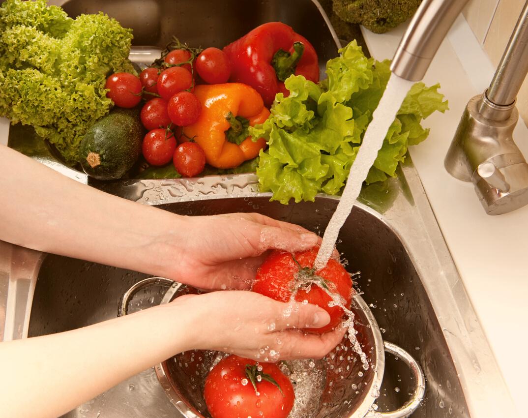 Washing vegetables and fruits